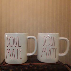 Rae Dunn by Magenta Ceramic Soul Mate Mugs Pair NWOT